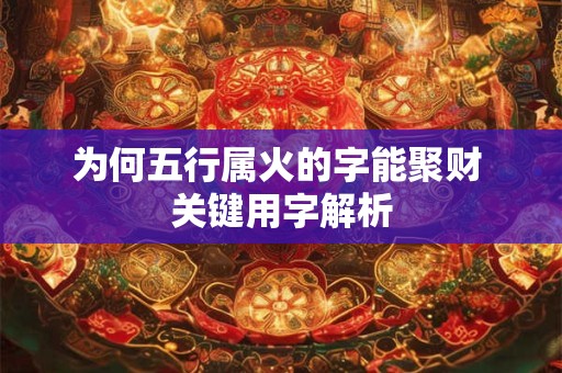 为何五行属火的字能聚财 关键用字解析