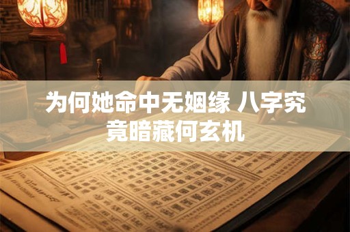 为何她命中无姻缘 八字究竟暗藏何玄机