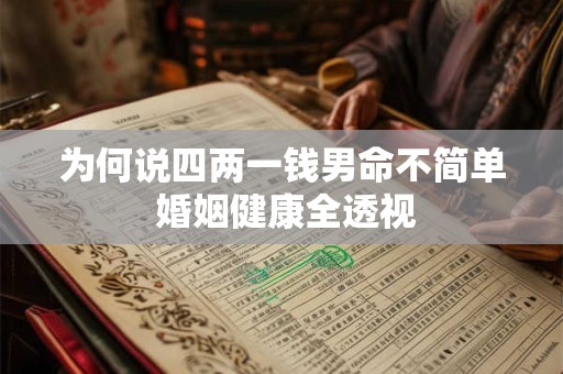 为何说四两一钱男命不简单 婚姻健康全透视