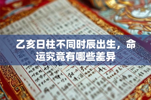 乙亥日柱不同时辰出生，命运究竟有哪些差异
