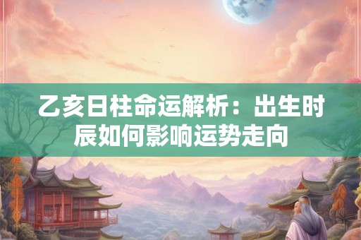 乙亥日柱命运解析：出生时辰如何影响运势走向