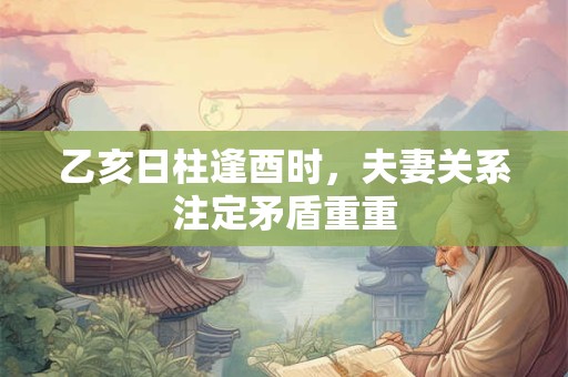 乙亥日柱逢酉时，夫妻关系注定矛盾重重