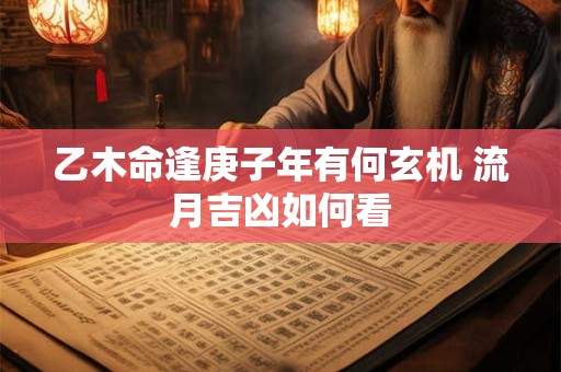 乙木命逢庚子年有何玄机 流月吉凶如何看