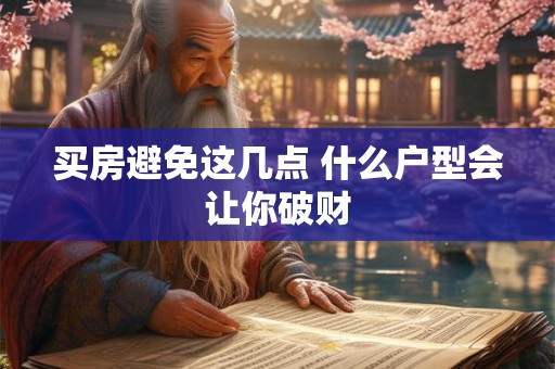 买房避免这几点 什么户型会让你破财