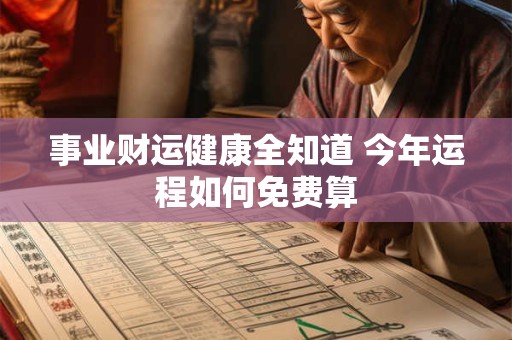 事业财运健康全知道 今年运程如何免费算