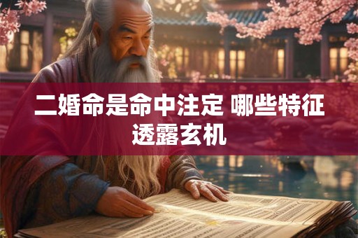 二婚命是命中注定 哪些特征透露玄机