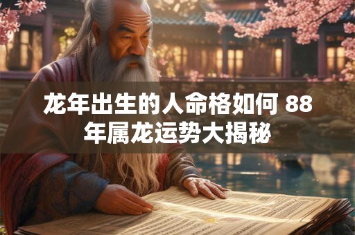 龙年出生的人命格如何 88年属龙运势大揭秘