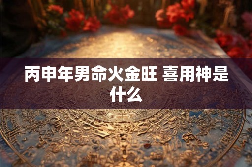 丙申年男命火金旺 喜用神是什么