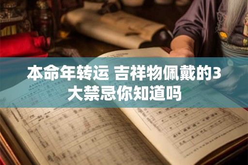本命年转运 吉祥物佩戴的3大禁忌你知道吗
