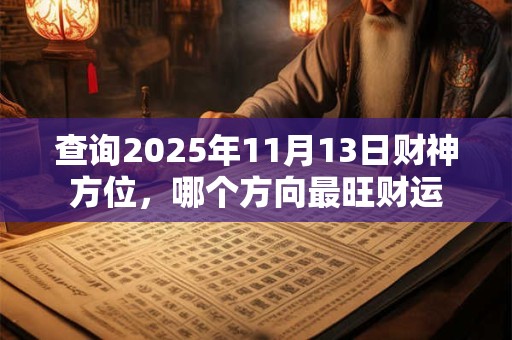 查询2025年11月13日财神方位，哪个方向最旺财运