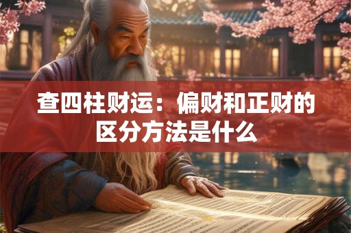 查四柱财运：偏财和正财的区分方法是什么