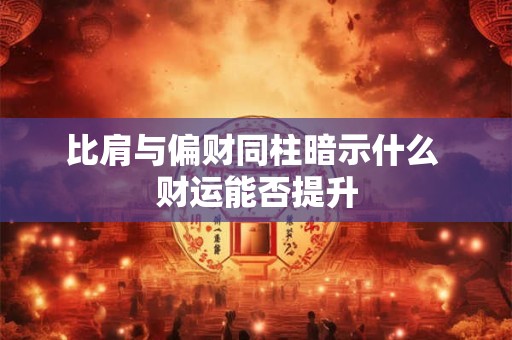 比肩与偏财同柱暗示什么 财运能否提升