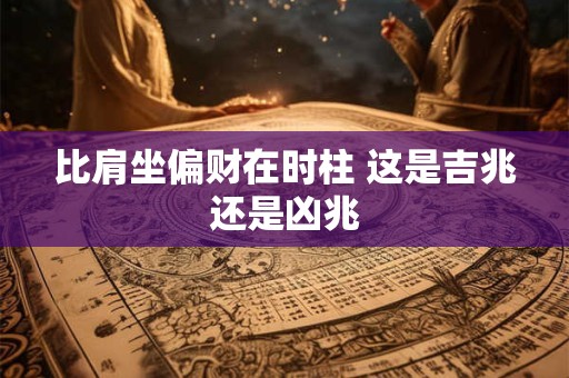 比肩坐偏财在时柱 这是吉兆还是凶兆