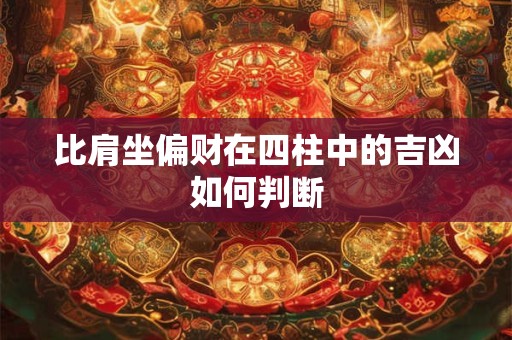 比肩坐偏财出现在时柱，会怎么样