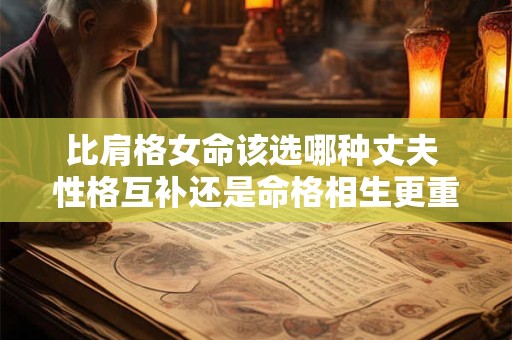 比肩格女命该选哪种丈夫 性格互补还是命格相生更重要