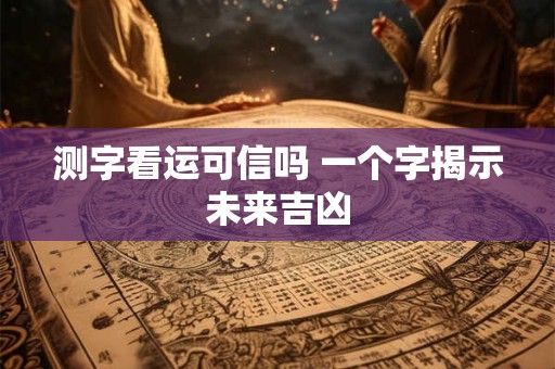 测字看运可信吗 一个字揭示未来吉凶