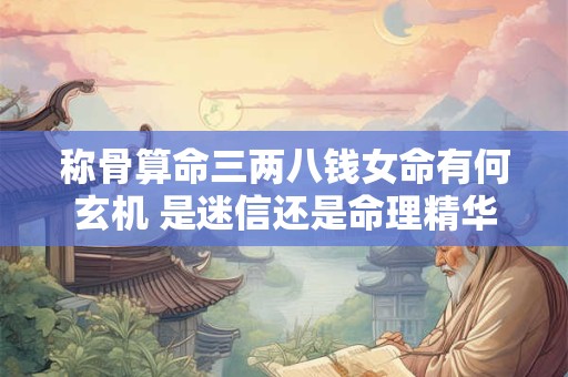 称骨算命三两八钱女命有何玄机 是迷信还是命理精华