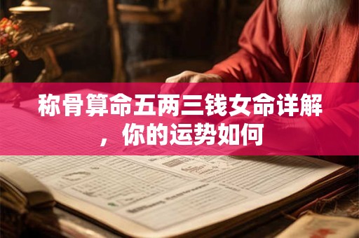 称骨算命五两三钱女命详解，你的运势如何