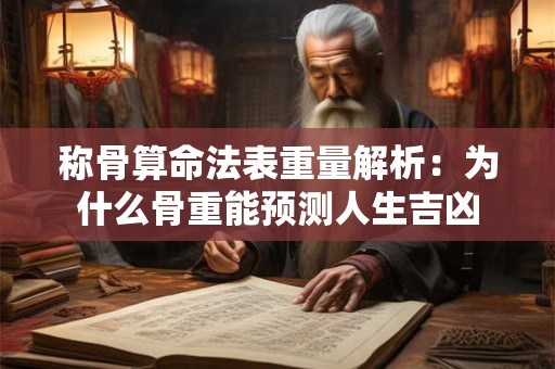 称骨算命法表重量解析：为什么骨重能预测人生吉凶