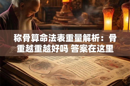 称骨算命法表重量解析：骨重越重越好吗 答案在这里