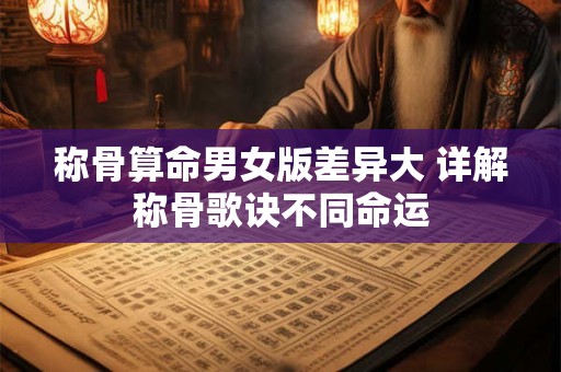 称骨算命男女版差异大 详解称骨歌诀不同命运