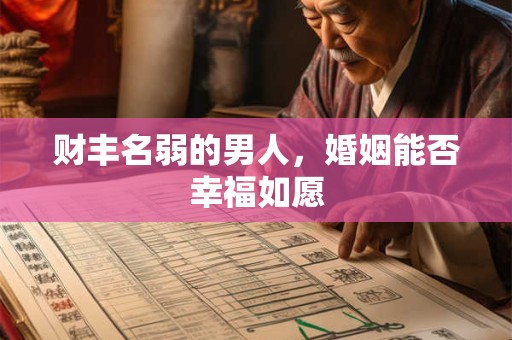 财丰名弱的男人，婚姻能否幸福如愿