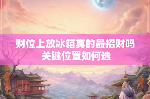 财位上放冰箱真的最招财吗 关键位置如何选