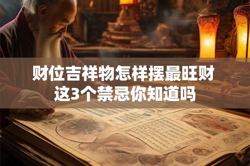 财位吉祥物怎样摆最旺财 这3个禁忌你知道吗