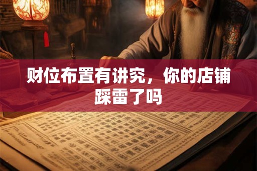 财位布置有讲究，你的店铺踩雷了吗