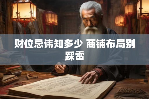 财位忌讳知多少 商铺布局别踩雷