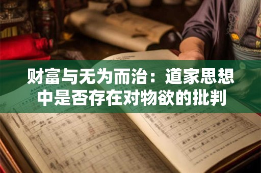 财富与无为而治：道家思想中是否存在对物欲的批判