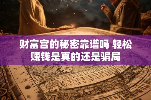 财富宫的秘密靠谱吗 轻松赚钱是真的还是骗局