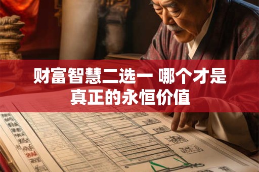 财富智慧二选一 哪个才是真正的永恒价值