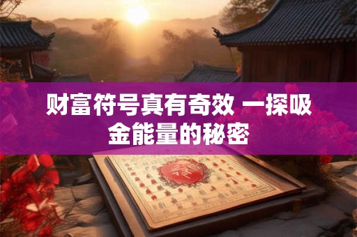财富符号真有奇效 一探吸金能量的秘密
