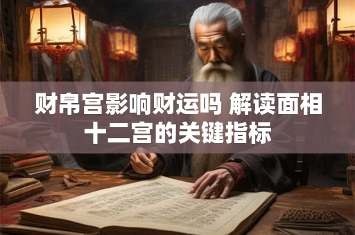 财帛宫影响财运吗 解读面相十二宫的关键指标