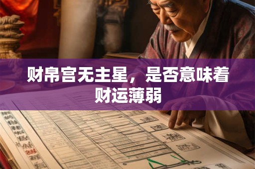 财帛宫无主星，是否意味着财运薄弱