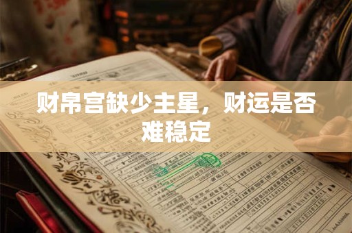 财帛宫缺少主星，财运是否难稳定