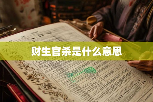 财生官杀是什么意思