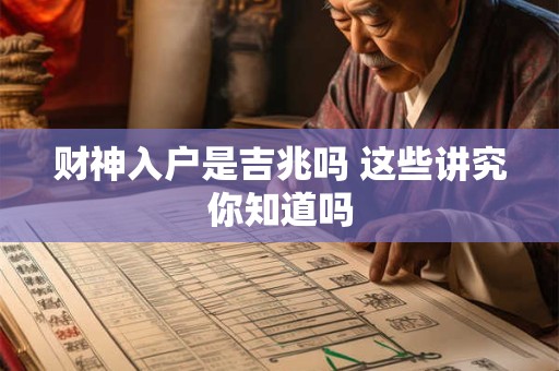 财神入户是吉兆吗 这些讲究你知道吗