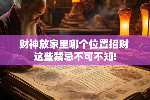 财神放家里哪个位置招财 这些禁忌不可不知!