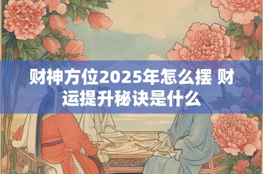 财神方位2025年怎么摆 财运提升秘诀是什么