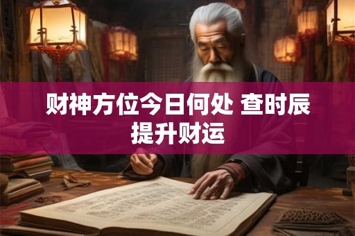 财神方位今日何处 查时辰提升财运