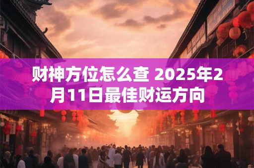 财神方位怎么查 2025年2月11日最佳财运方向
