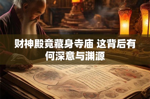 财神殿竟藏身寺庙 这背后有何深意与渊源