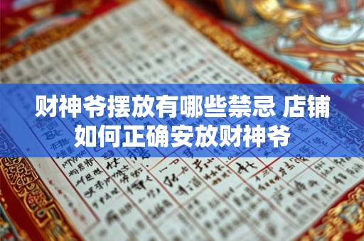 财神爷摆放有哪些禁忌 店铺如何正确安放财神爷