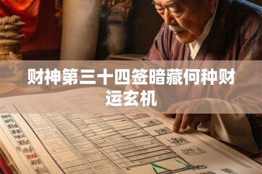 财神第三十四签暗藏何种财运玄机