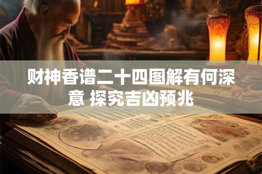 财神香谱二十四图解有何深意 探究吉凶预兆