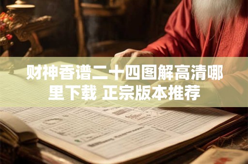 财神香谱二十四图解高清哪里下载 正宗版本推荐