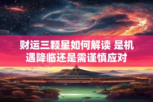财运三颗星如何解读 是机遇降临还是需谨慎应对