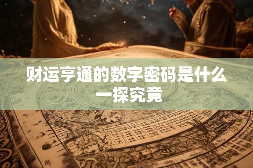 财运亨通的数字密码是什么 一探究竟